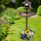 PP Solar Bird Bath Feeder Planter with LED Light and Vintage Design
